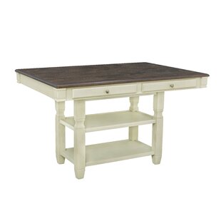 Wes counter height rubberwood solid outlet wood dining table